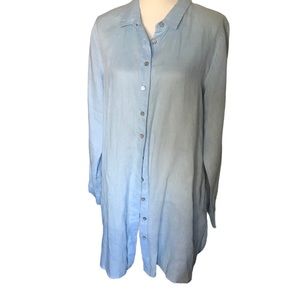 Soft Surroundings 100% Linen Button-Up Collared Tunic, Size L, Never Worn